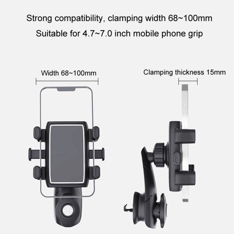 Car phone clamp holder with 4 adjustable grips, black vent mount design