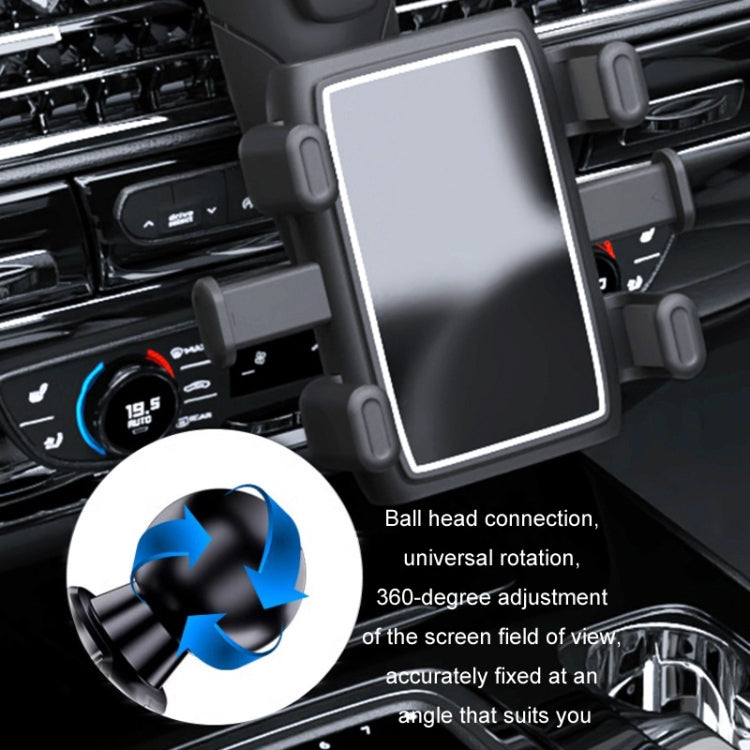 Car phone holder with ball-head connection for 360-degree rotation, dark gray