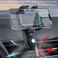 Rotating car phone holder with 360-degree steering rod near dashboard vent