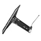 Black license plate mounting bracket with hinged arms and cable leads