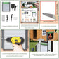 Solar chicken coop door installation shown with hands securing the unit