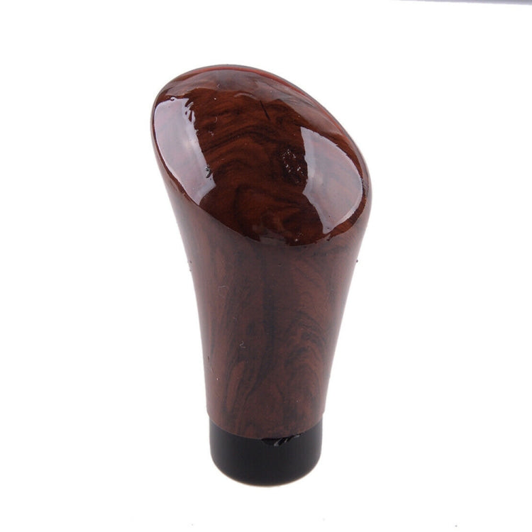 Walnut car gear shift lever handle with glossy wood top and black base