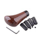 Walnut gear shift knob handle with black mounting hardware and Allen key