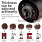 Portable electric coffee grinder top with adjustable grinding ring, fine or coarse setting