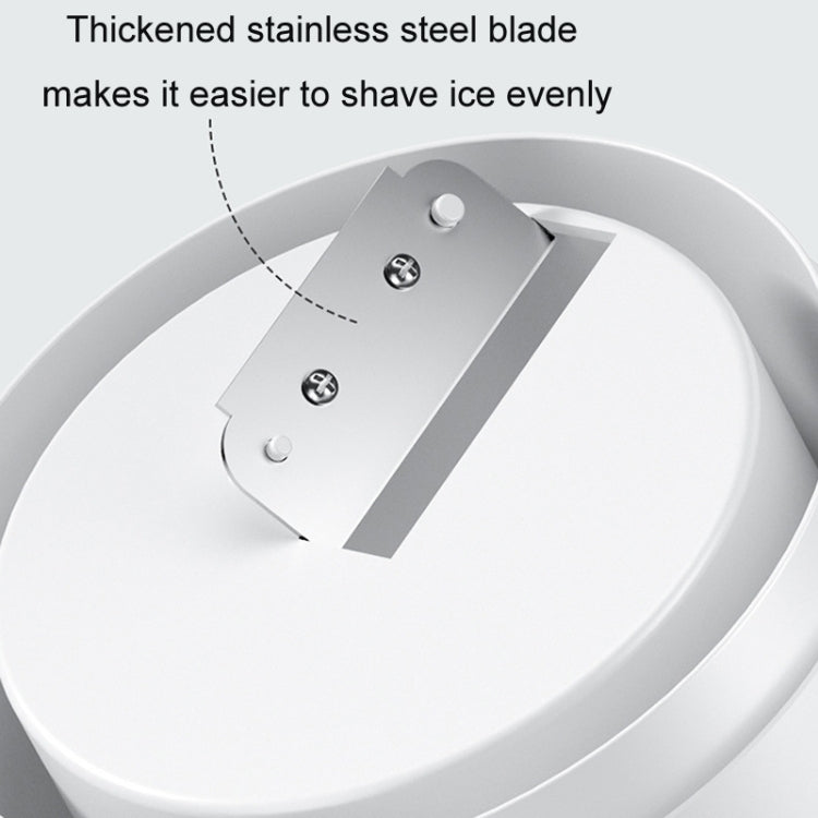 Shaved ice machine blade assembly with thick stainless steel double cutting blades.