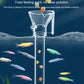 Acrylic fish tank feeding tube with fixed top funnel and lower food tray