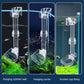 Clear acrylic fish feeding tube with hanging mount options and bottom collection tray