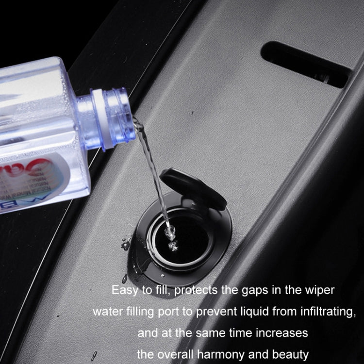 Black wiper filler gap plug cap covering wiper water filling port