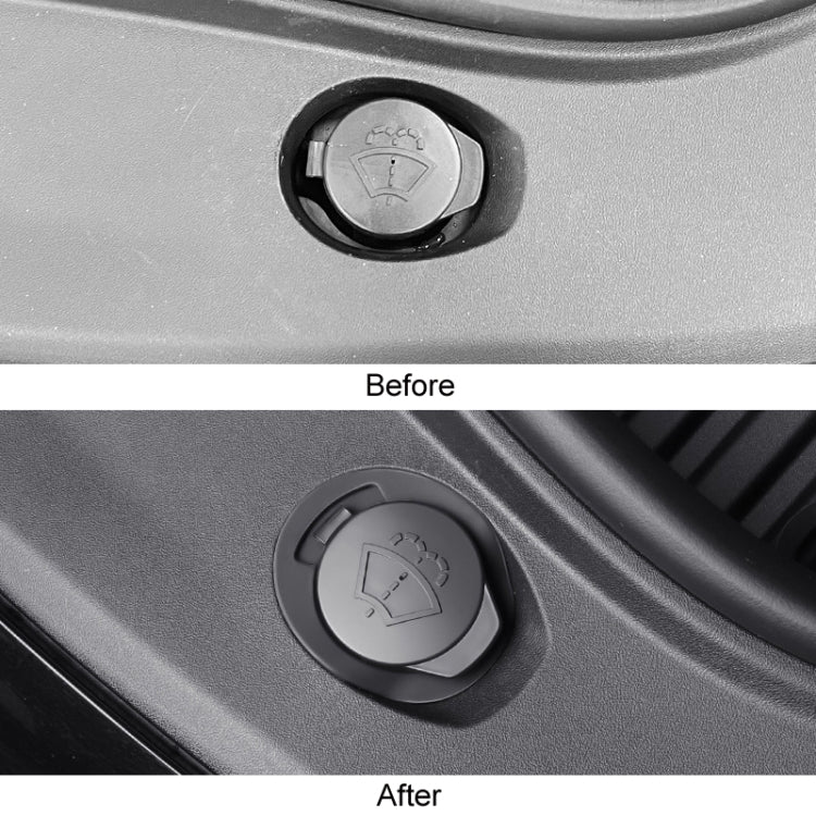 Before and after: black wiper filler gap plug cap covering opening