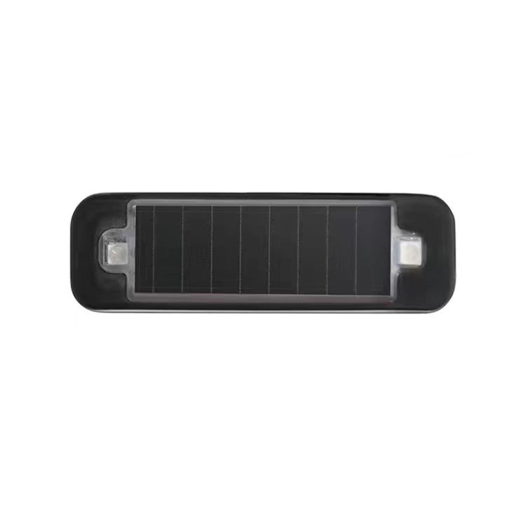 Solar warning light bar with black housing and clear side lenses