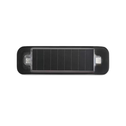 Solar warning light bar with black housing and clear side lenses