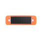 Solar warning light bar with orange housing and clear side lenses