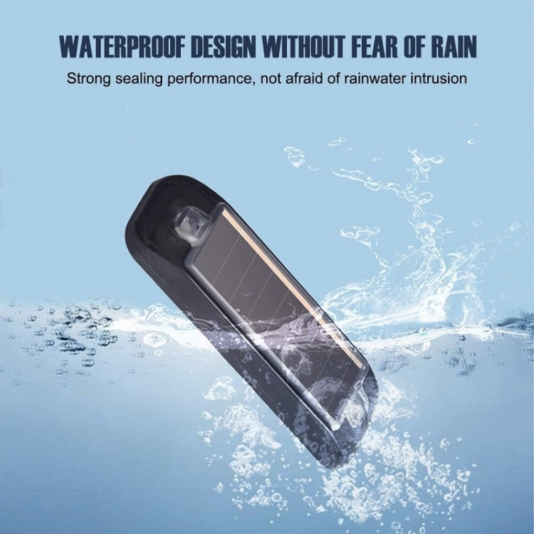 Solar warning light bar with black housing and clear lens window