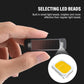 Hand holding mini solar warning light bar, black housing with tinted panel