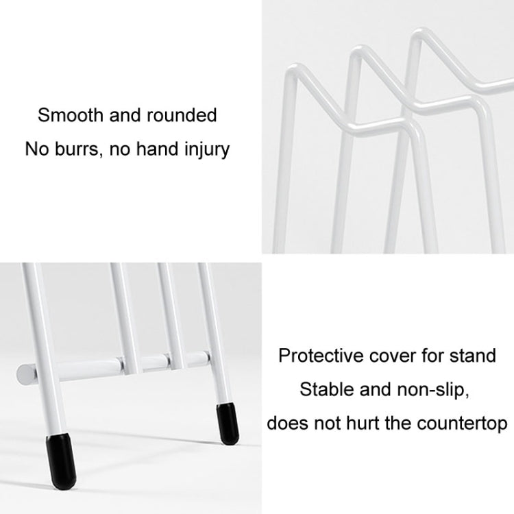 White rack with smooth rounded bars and non-slip leg caps for safe countertop use
