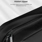 Black quilted tissue holder with hidden zipper along the opening
