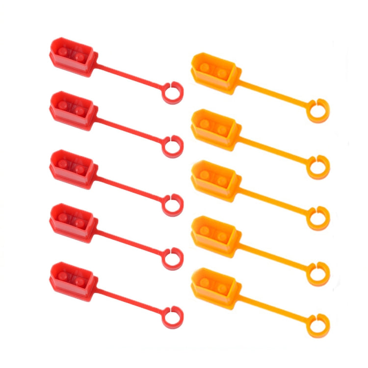 XT60 plug protective covers, red and yellow mixed set with loop dust caps