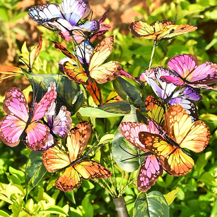 Colorful butterfly flower garden lights with detailed butterfly wing decorations