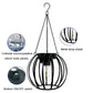 Black metal hanging solar lantern light with clear bulb and ON/OFF switch