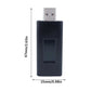 Black USB GPS jammer with silver USB plug and LCD window, front view