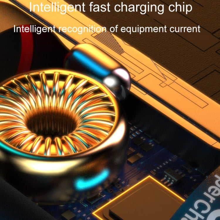 Close-up of 88W supercharge car charger circuitry and copper coil