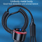 Car mini fast charger with coiled cable, metal body, and red top ring accent