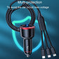 Car cigarette-lighter fast charger with USB ports and coiled power cable