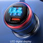 Car fast charger with round LED digital power display and USB output