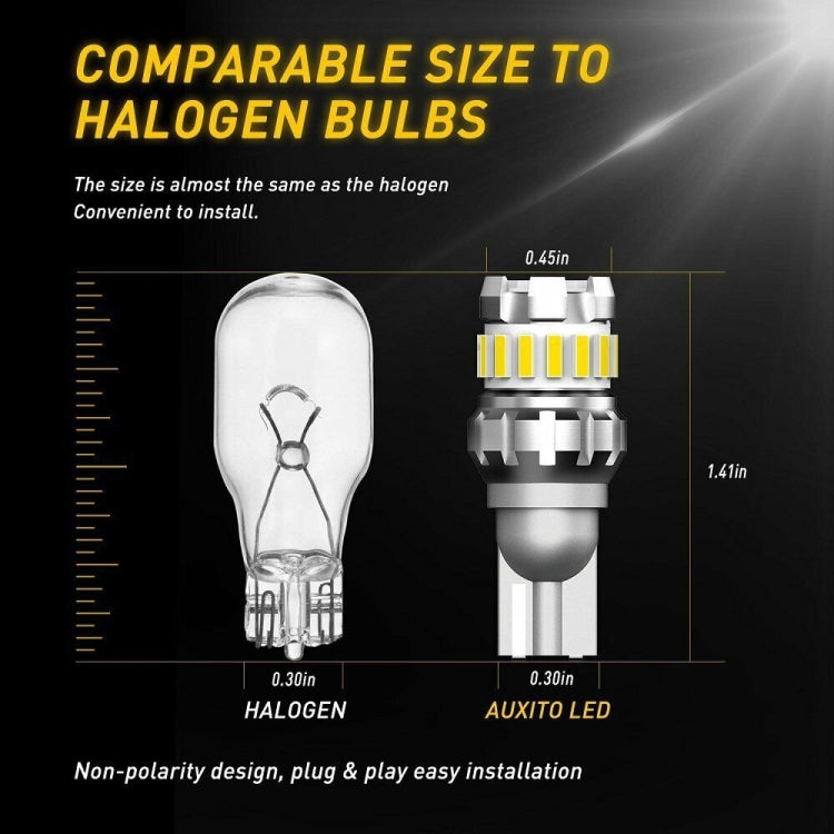 T10 LED bulb with white LED ring and gray bulb-style housing