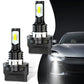 LED headlight bulbs set with black heatsink and white LED chip, H11B base