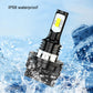 Single LED headlight bulb with black cooling fins and silver mount, H11B base
