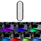 Car door warning light strip module in oval housing with visible control panel