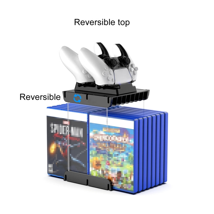 Reversible-top wall-mounted CD storage bracket for holding game discs