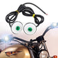 23mm motorcycle mirror spotlights set: two round housings with green lenses and cords