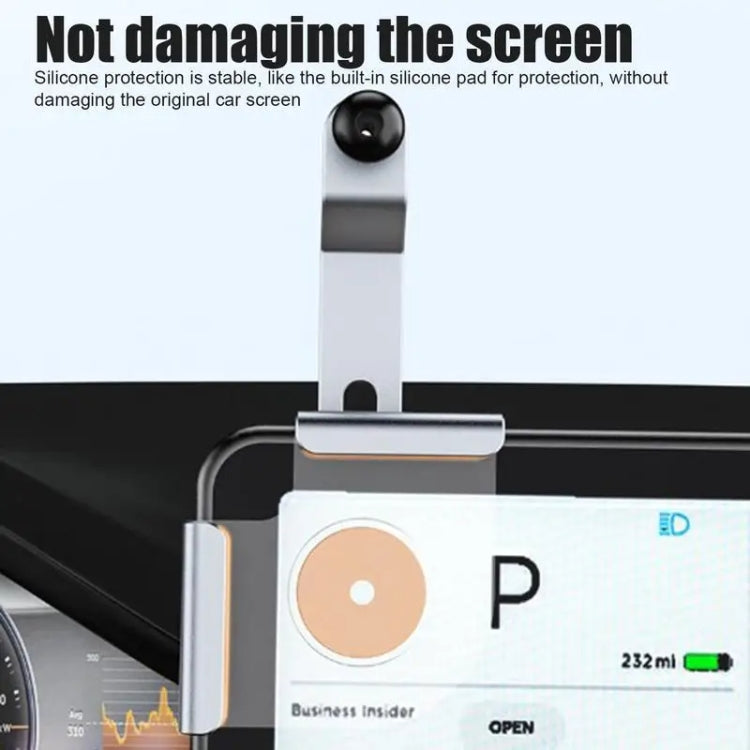 Car phone holder magnetic stand with black top and gray protective silicone pad