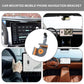 Car phone navigation bracket with magnetic mount and foldable clamp arms, gray/orange design