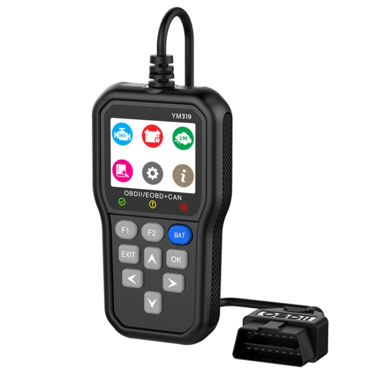 OBDII/EOBD+CAN car battery life detector, handheld YM319 with keypad and screen