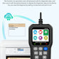 YM319 OBD scanner showing cloud print and settings icons on screen