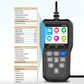 YM319 OBD scanner displaying diagnostic menu list on screen with keypad buttons