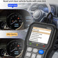 YM319 OBD diagnostic scanner on car dashboard, showing read codes menu on screen