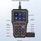 Handheld OBDII/EOBD CAN scanner with side buttons and top probe cable, black