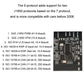 OBD-II WiFi interface circuit board with connectors and visible protocol compatibility list