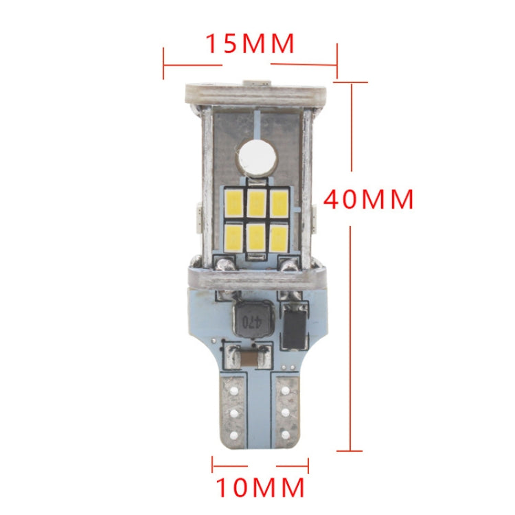 Compact automotive LED reversing light bulb module with metal base and yellow LED grid