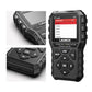 OBD2 scanner with multilingual language menu on LCD and directional control buttons