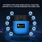 Blue NexLink OBD2 diagnostic scanner centered with glowing dashboard-style graphic