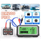 12V battery tester kit with LCD display, blue cables, and battery test clamps