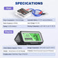 12V battery tester with backlit LCD screen and connected cable for 12V batteries