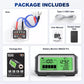 12V battery tester package with LCD unit, transparent monitor, and USB-C cable