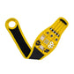 Yellow magnetic thumb wrap tool storage strap with black backing and metal tool slots