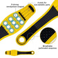 Yellow magnetic thumb wrap tool storage strap with tool holder slots and breathable perforated neoprene